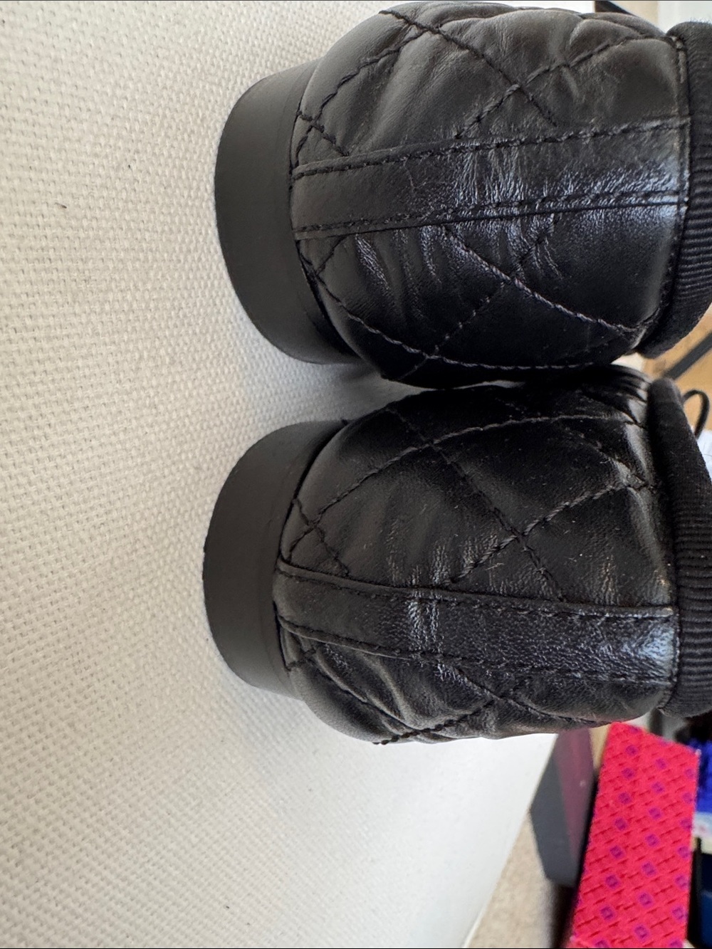 Chanel Aged Calfskin Quilted Cap Toe Ballerina Flats Black NIB 36.5 - Picture 7 of 8